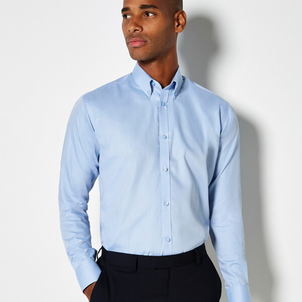Kustom Kit Long Sleeve Slim Fit Oxford Twill Non-Iron Shirt Thumbnail